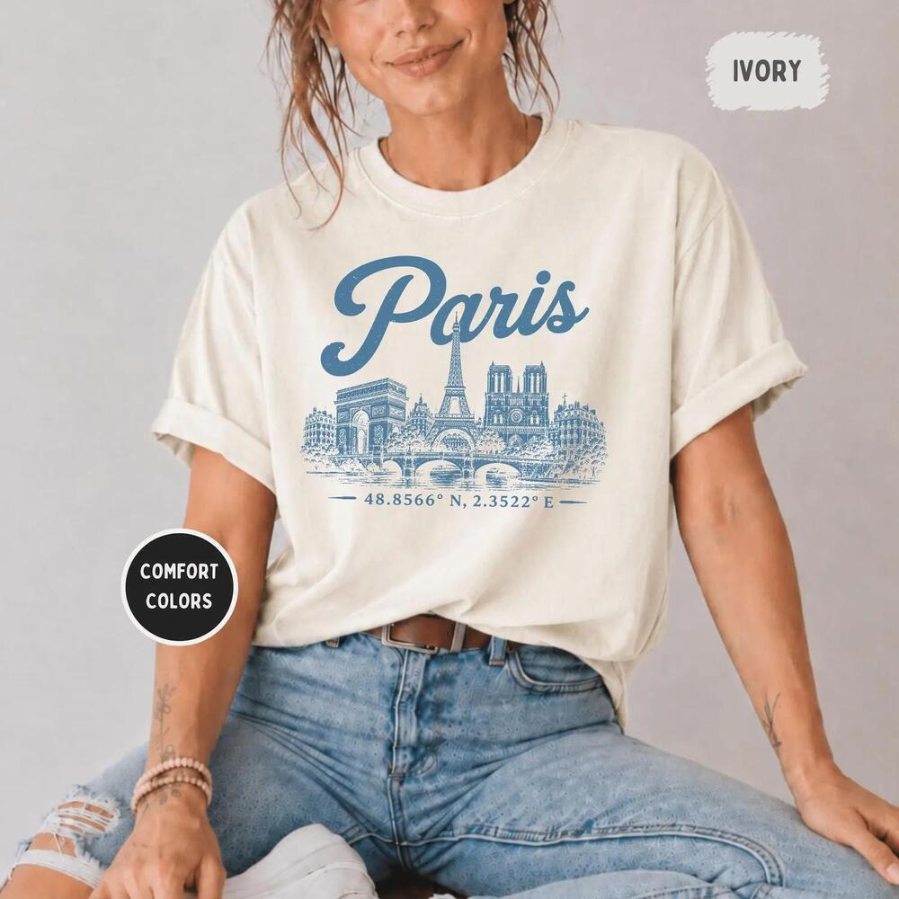 Paris Shirt S 1717, France Travel Tee, Eiffel Tower Graphic